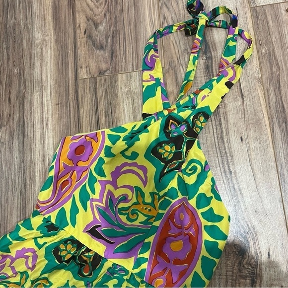 J.Crew Paisley Silk Maxi Sarong Dress In Green Violet Multi 8 - Picture 5 of 11